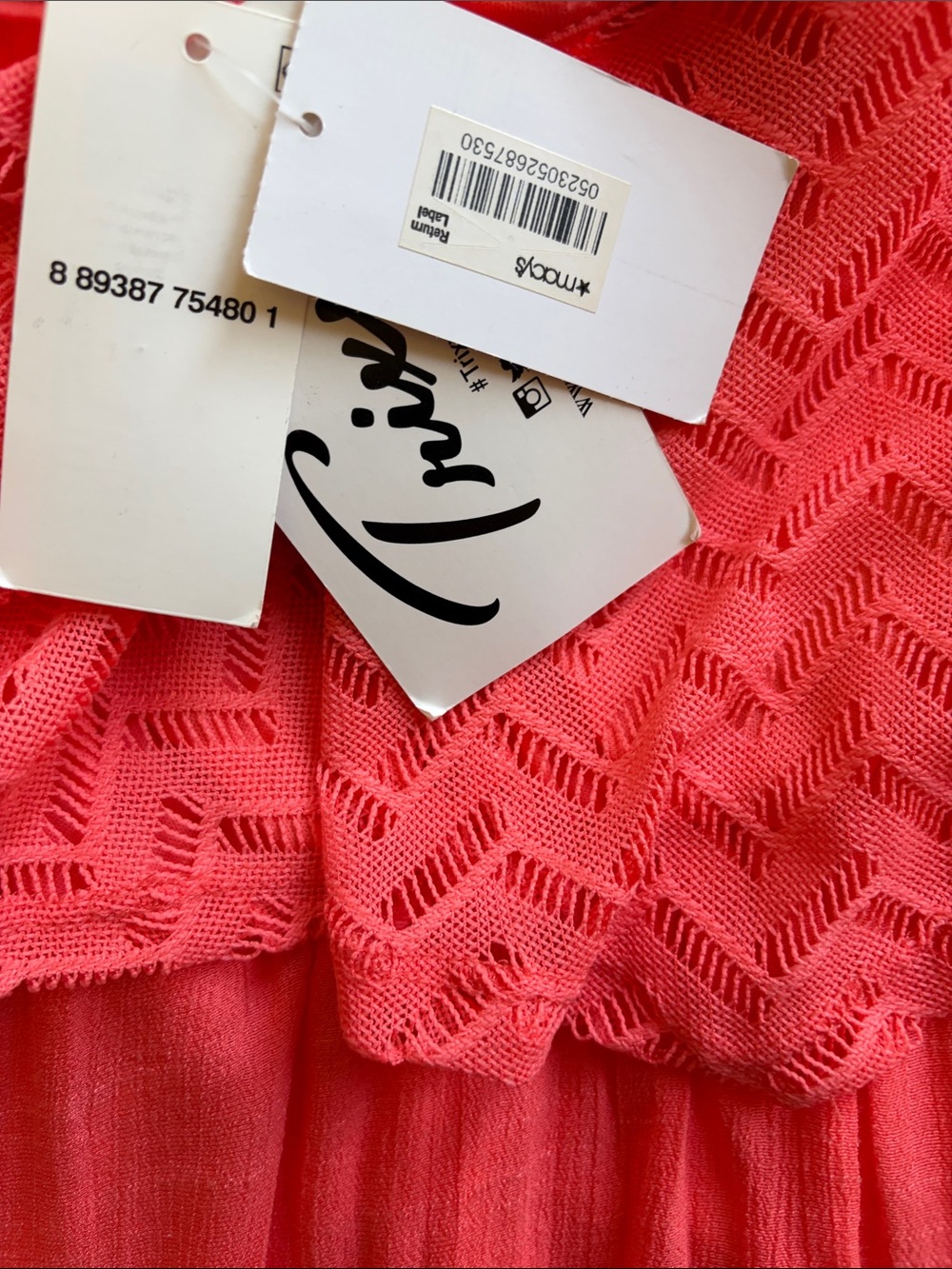 Coral Layered Ruffle Maxi Dress - Women's Summer Dress - Picture 10 of 10